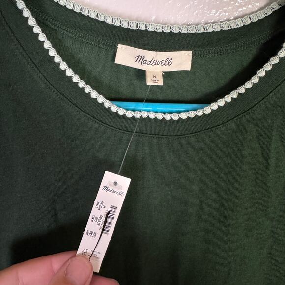 Madewell Sutro Side-Cinch Muscle Tee WMNS M Summit Green Contrast Stitch - Picture 4 of 8